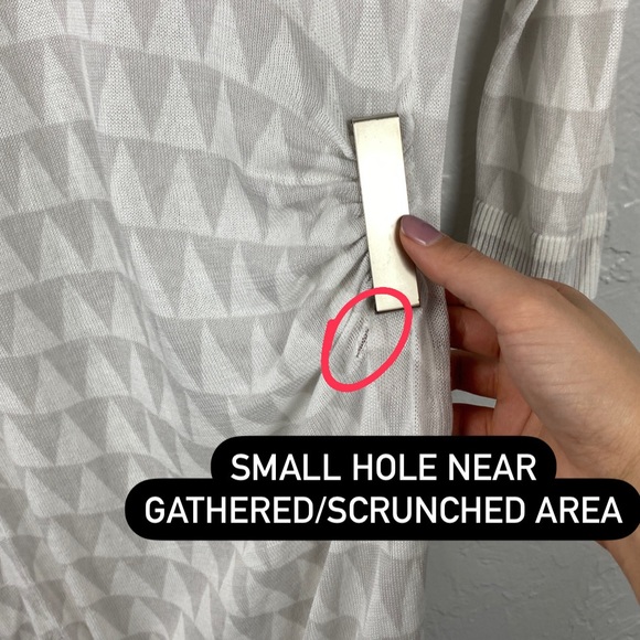 Armani Exchange A|X white gray geometric fine knit sweater dress/tunic XS - Picture 6 of 7